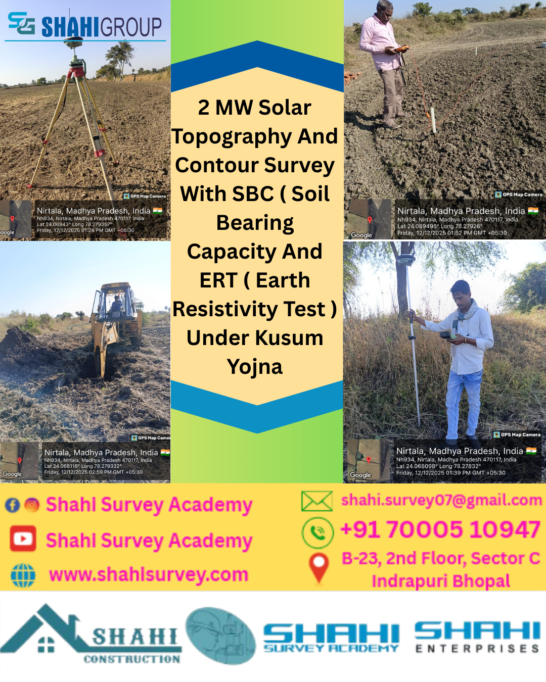2 MW Solar Topography And Contour Survey With SBC (Soil Bearing Capacity And ERT (Earth Resistivity Test) Under Kusum Yojna